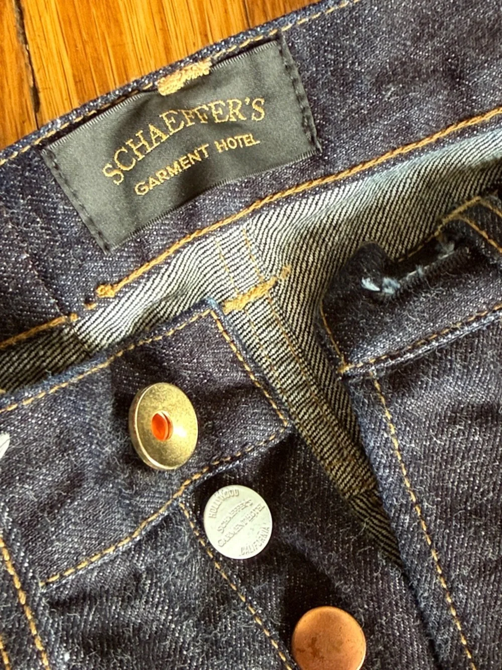 Schaeffers Garment hotel indigo blue denim wash handmade in Hollywood jeans 29 - Picture 3 of 10